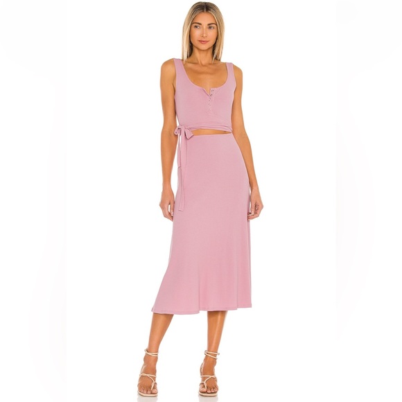 Lovers and Friends Pink Midi Cut out dress - Picture 1 of 6